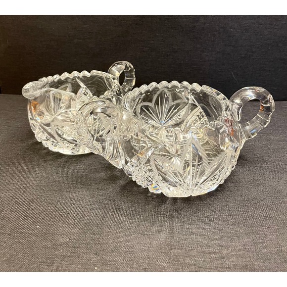 Vintage American Brilliant Cream and Sugar Bowl Set - Picture 1 of 9